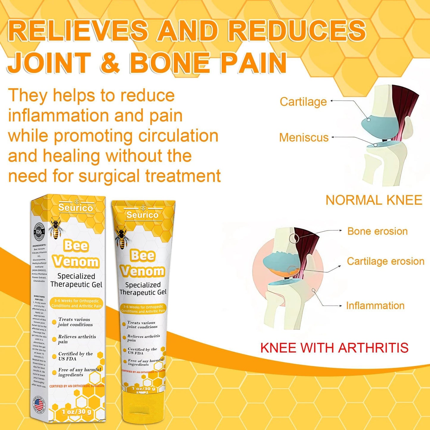 🐝Seurico™ Bee Venom Joint Therapy Pain Relief Gel