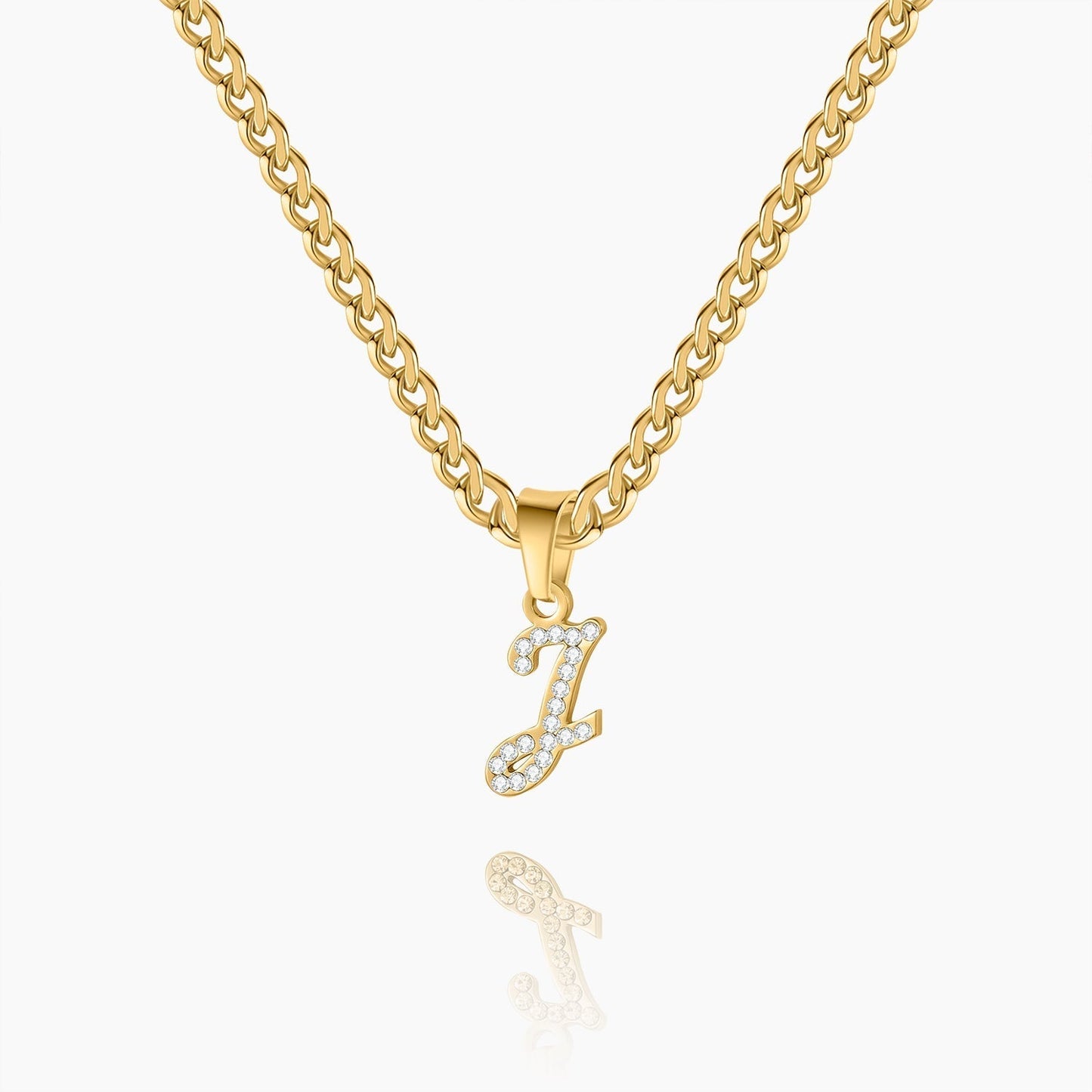 Inaya Script Iced Letter Necklace