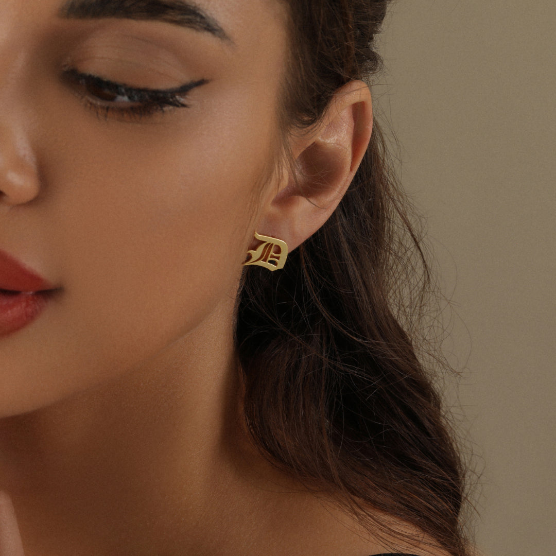Avani Gothic Initial Earrings